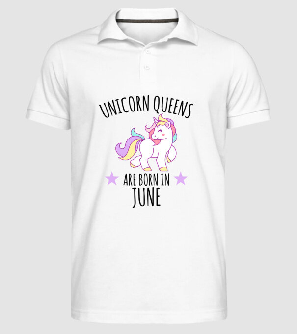 Unicorn queens are born in - June model alb pe tricou