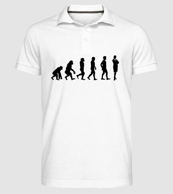 Evoluție femeie de afaceri model alb pe tricou