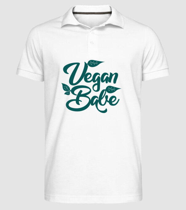 Vegan Babe model alb pe tricou