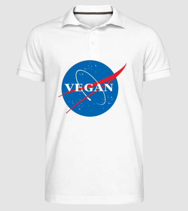 vegan nasa model alb pe tricou