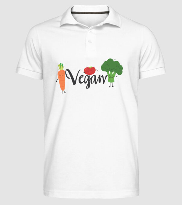 Vegan veggies model alb pe tricou