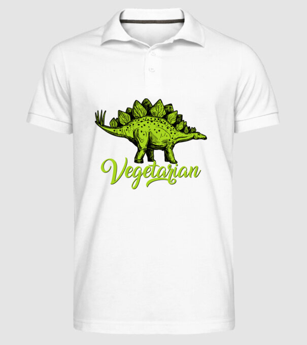 Vegetarian model alb pe tricou