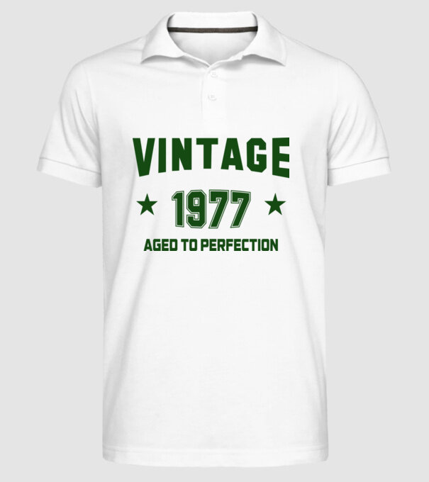 Vintage - 1977 model alb pe tricou