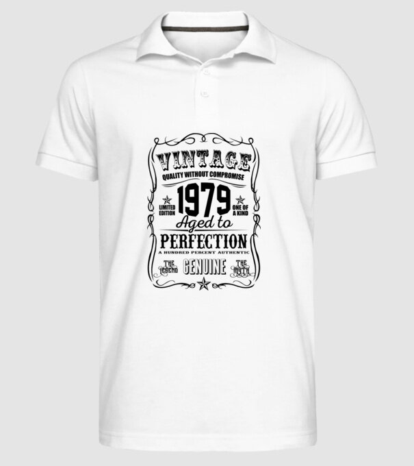 Vintage perfection 1979 model alb pe tricou