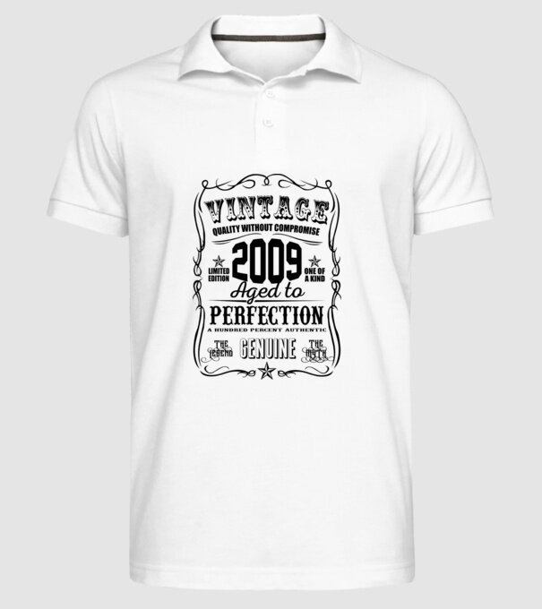 Vintage perfection 2009 model alb pe tricou