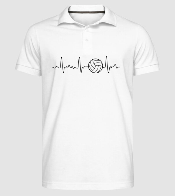 Volleyball heartbeat model alb pe tricou