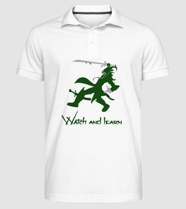 Watch and learn model alb pe tricou
