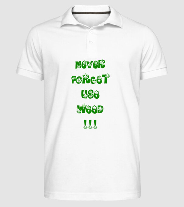 Weed model alb pe tricou
