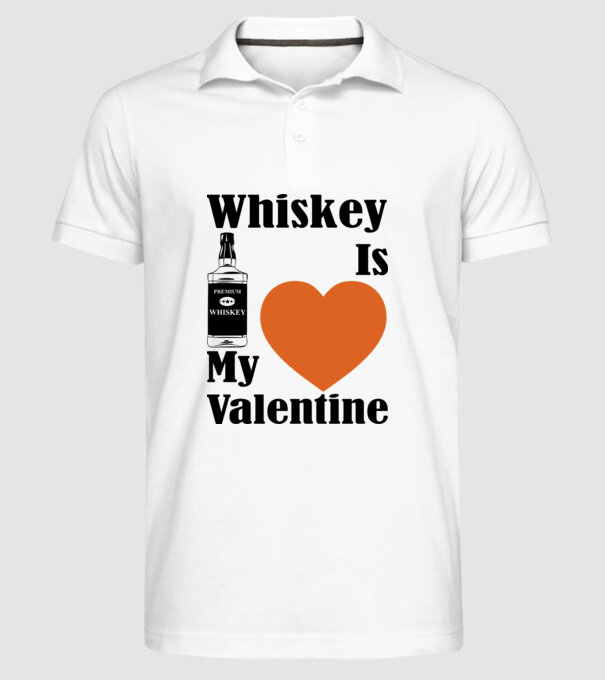 Whiskey Valentine model alb pe tricou