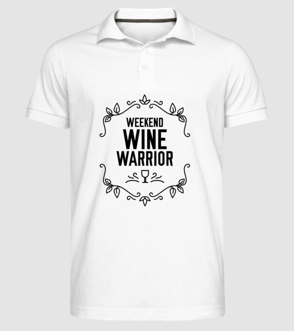 Wine tasting team Weekend Wine Warrior model alb pe tricou