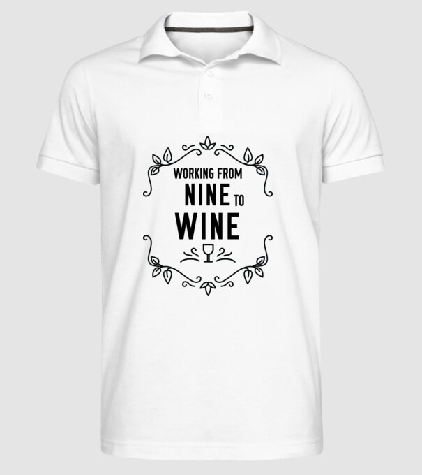 Wine tasting team Working from nine to wine model alb pe tricou