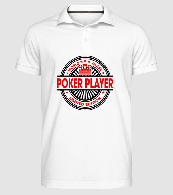 World class JUCĂTOR POKER model alb pe tricou