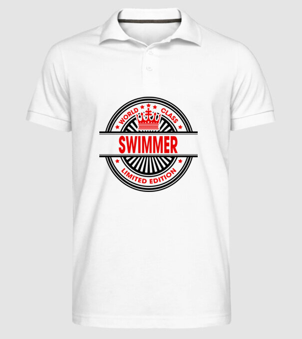 World class ÎNOTĂTOR model alb pe tricou