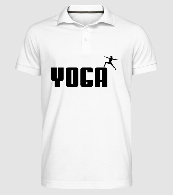 yoga model alb pe tricou