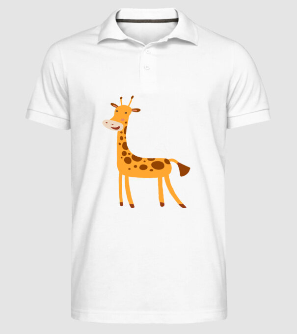 Girafă drăguță model alb pe tricou