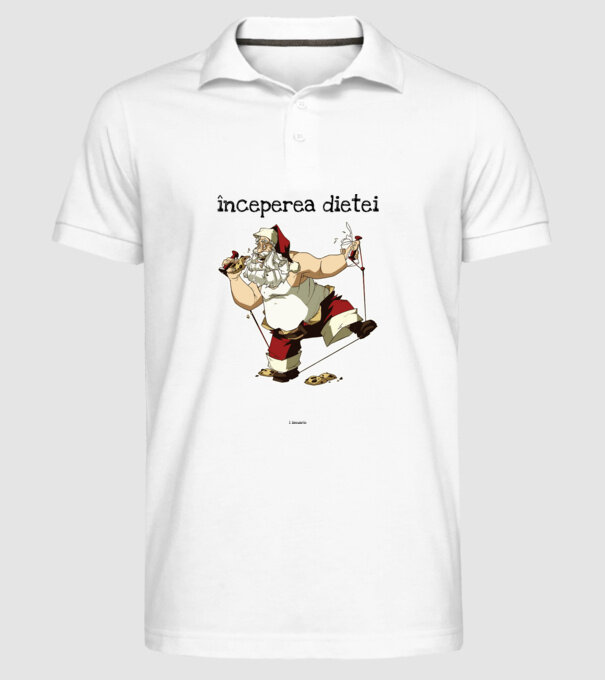 începerea dietei - 1 ianuarie model alb pe tricou
