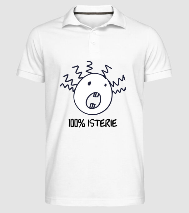 100% isterie model alb pe tricou