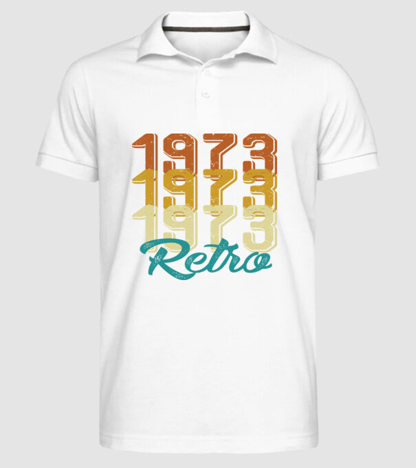 1973 retro model alb pe tricou