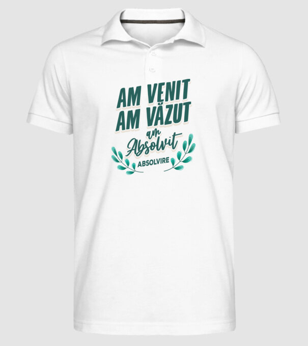 Absolvire model alb pe tricou