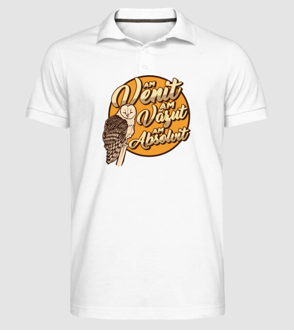 Absolvire model alb pe tricou