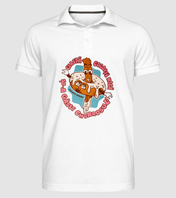 această gogoașă mică și-a găsit churrosul model alb pe tricou