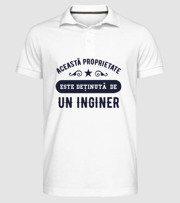 Această proprietate este deținută de un inginer model alb pe tricou