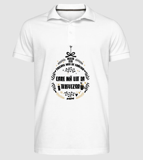 acesta este tricoul meu de Crăciun_care ma uit la televizor model alb pe tricou