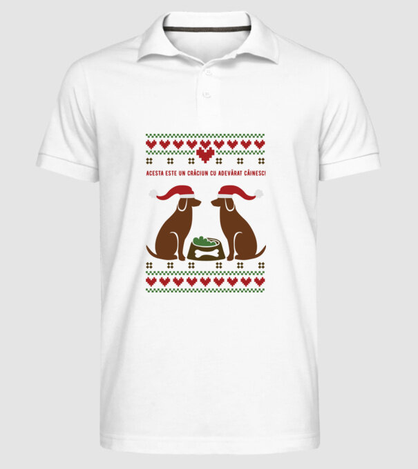 acesta este un Crăciun cu adevărat câinesc! model alb pe tricou