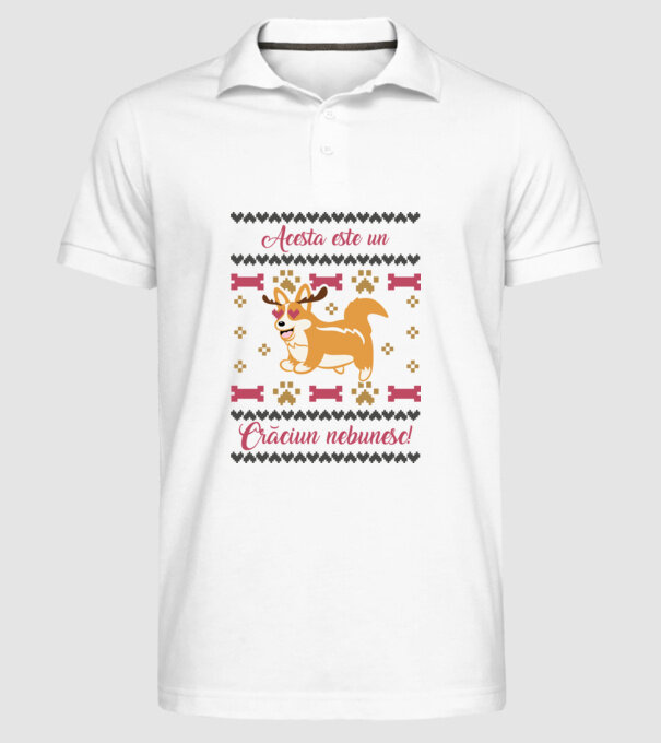 acesta este un Crăciun nebunesc model alb pe tricou