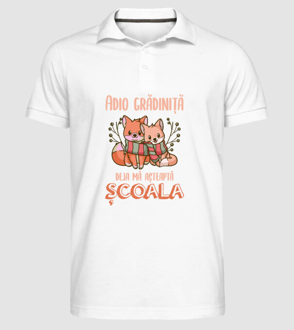 Adio grădiniță, deja mă așteaptă școala model alb pe tricou
