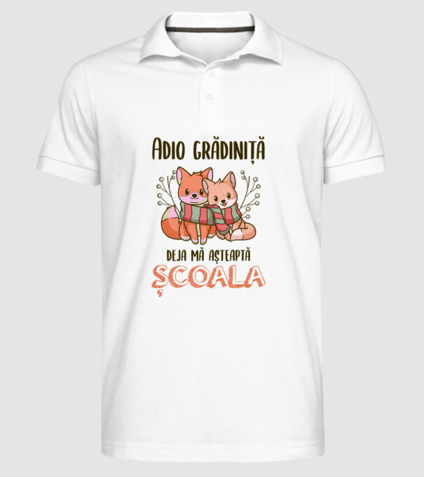Adio grădiniță, deja mă așteaptă școala model alb pe tricou