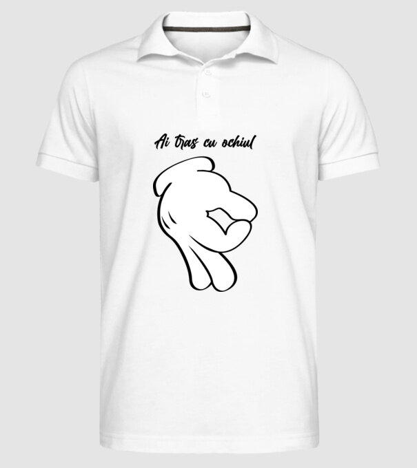 Ai tras cu ochiul model alb pe tricou
