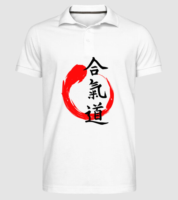Aikido model alb pe tricou