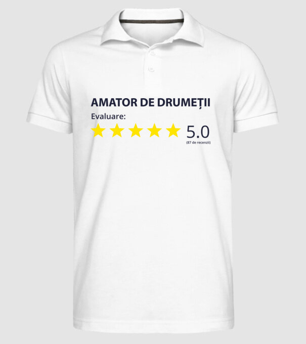 amator de drumeții evaluare model alb pe tricou