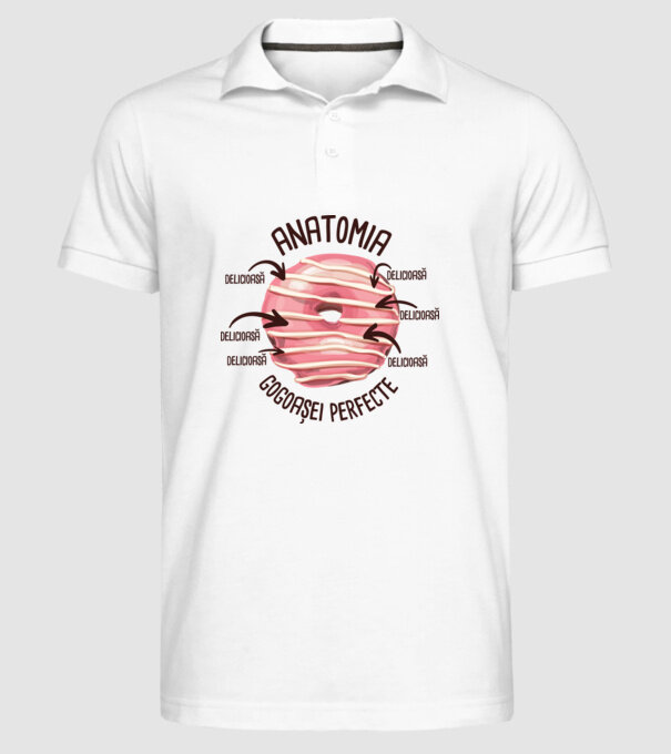 anatomia gogoașei perfecte: delicioasă model alb pe tricou