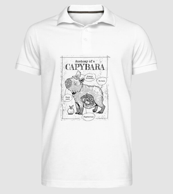 Anatomy of a Capybara model alb pe tricou