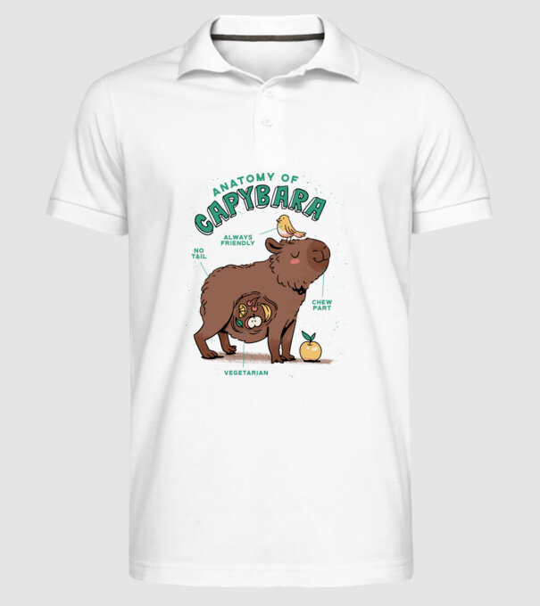 Anatomy of Capybara model alb pe tricou