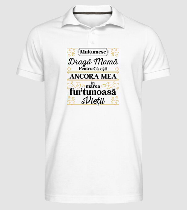 Ancora mea model alb pe tricou