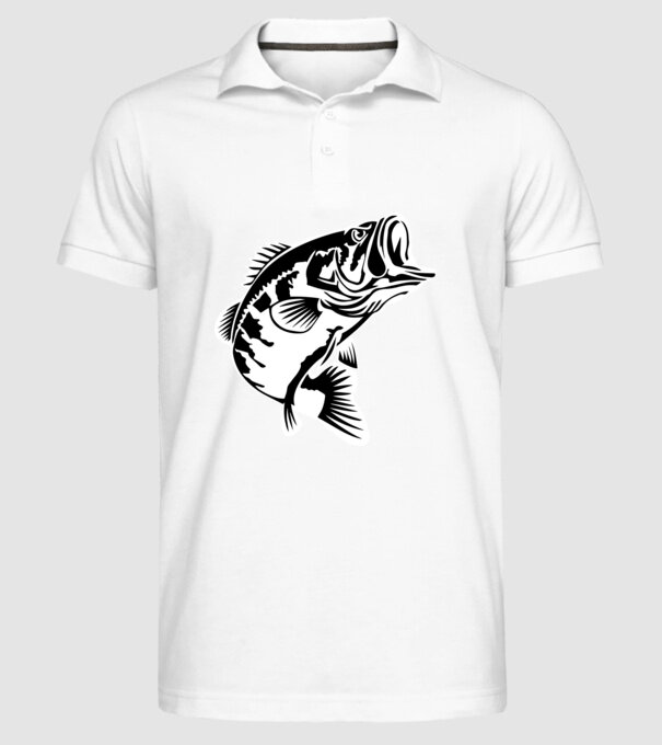 AngryFish model alb pe tricou