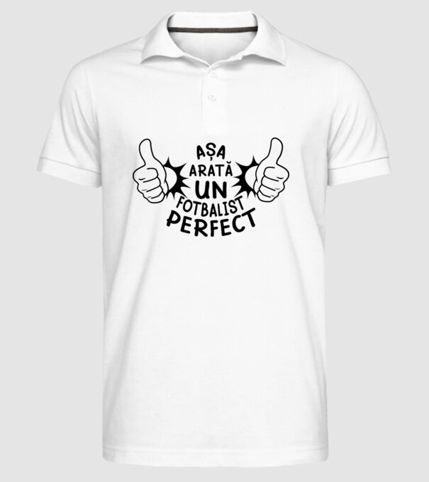 Așa arată un FOTBALIST perfect model alb pe tricou