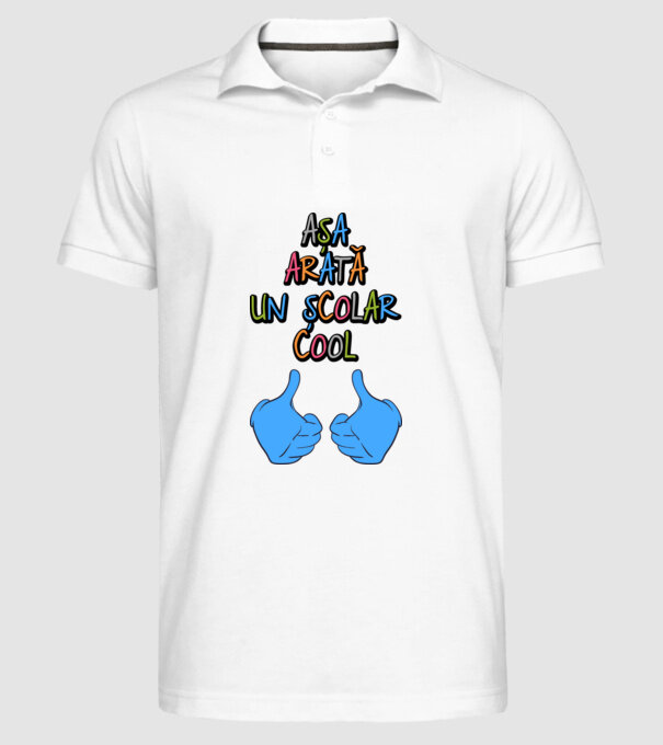 așa arată un școlar cool model alb pe tricou