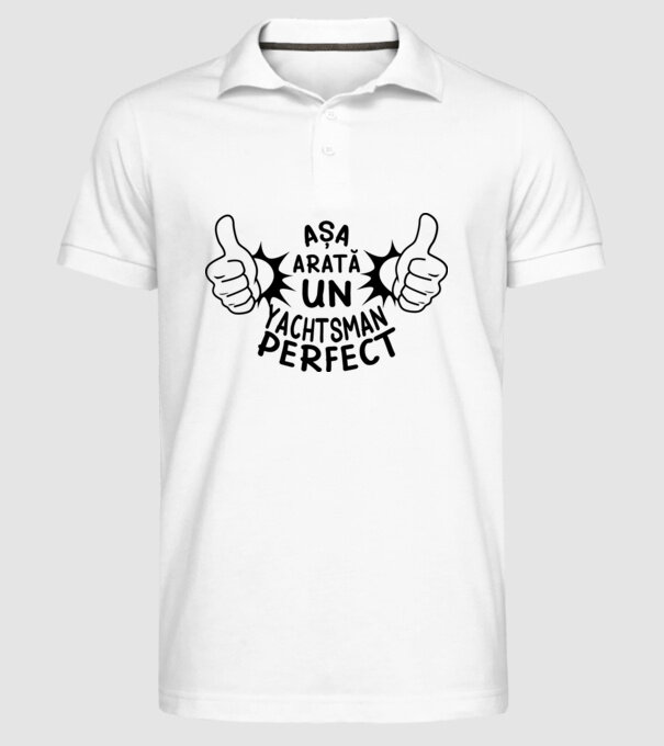 Așa arată un YACHTSMAN perfect model alb pe tricou