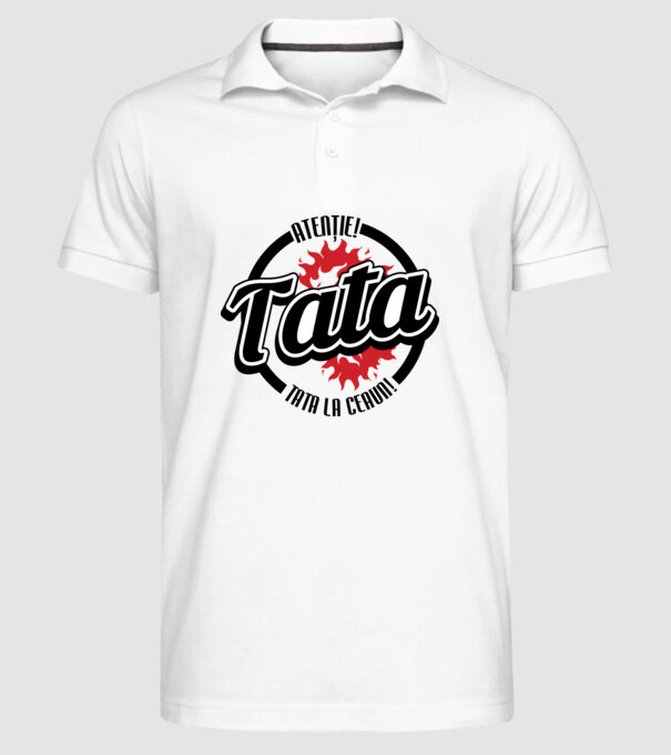 Atenție! Tata la ceaun! model alb pe tricou