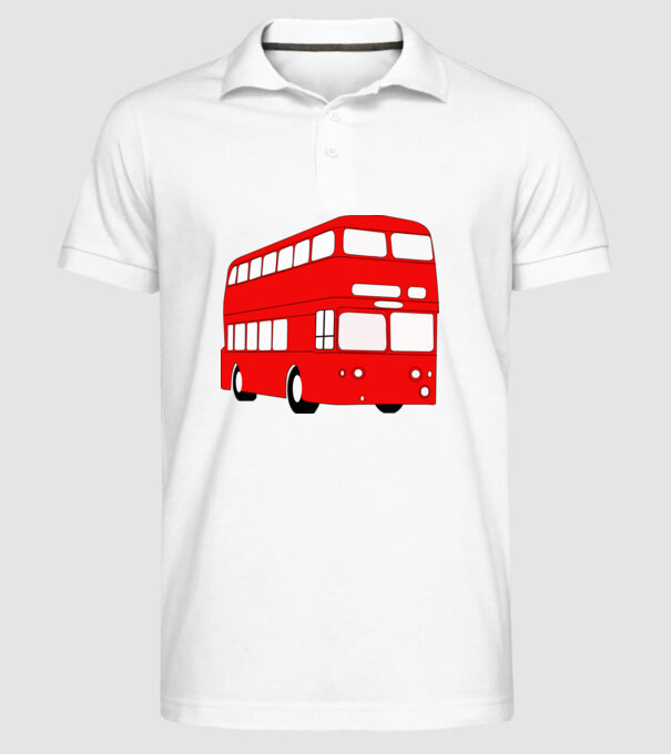 Autobuze model alb pe tricou