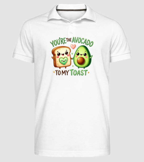 Avocado to my Toast model alb pe tricou