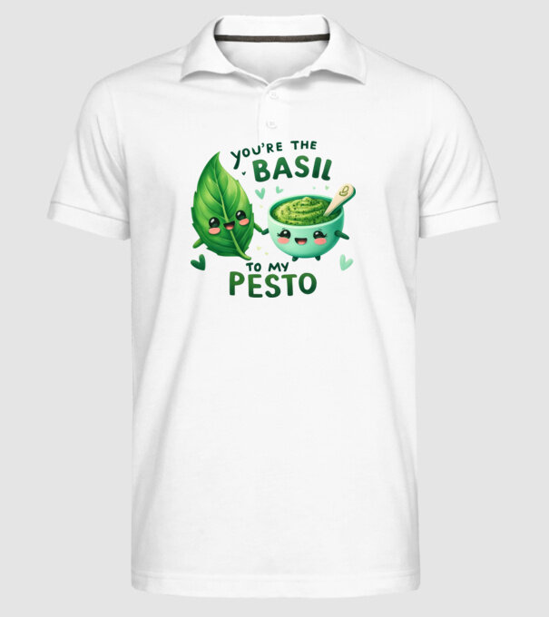Basil to my Pesto model alb pe tricou