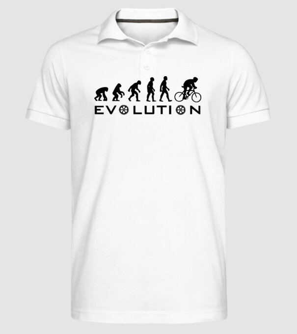 Bike evolution model alb pe tricou