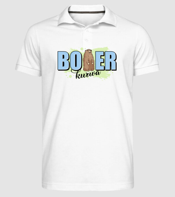 Bober Kurwa model alb pe tricou