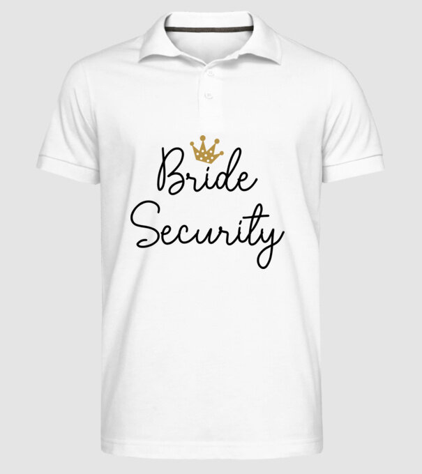 Bride Security model alb pe tricou
