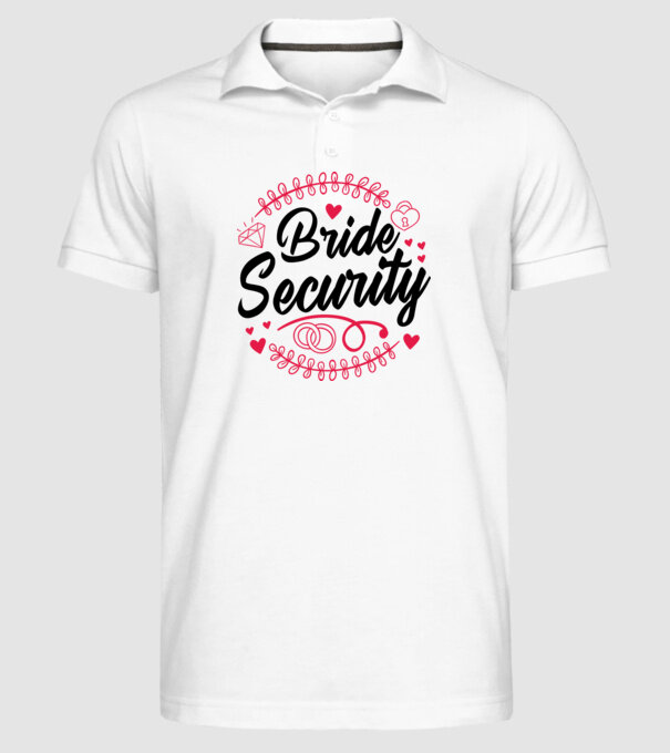 Bride Security model alb pe tricou
